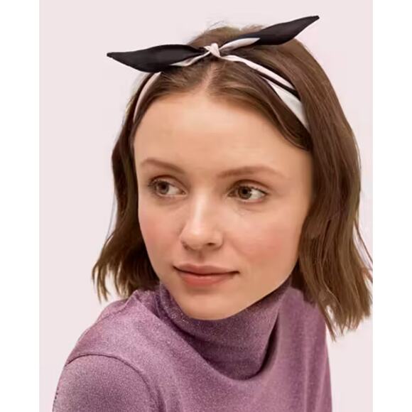 Kate Spade Pink Diamond Striped Silk Satin Scarf - Picture 3 of 6